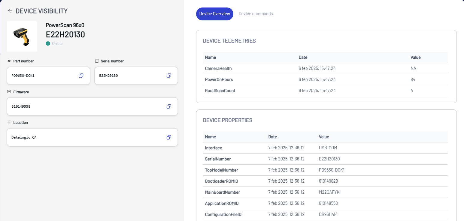 Device Overview Page