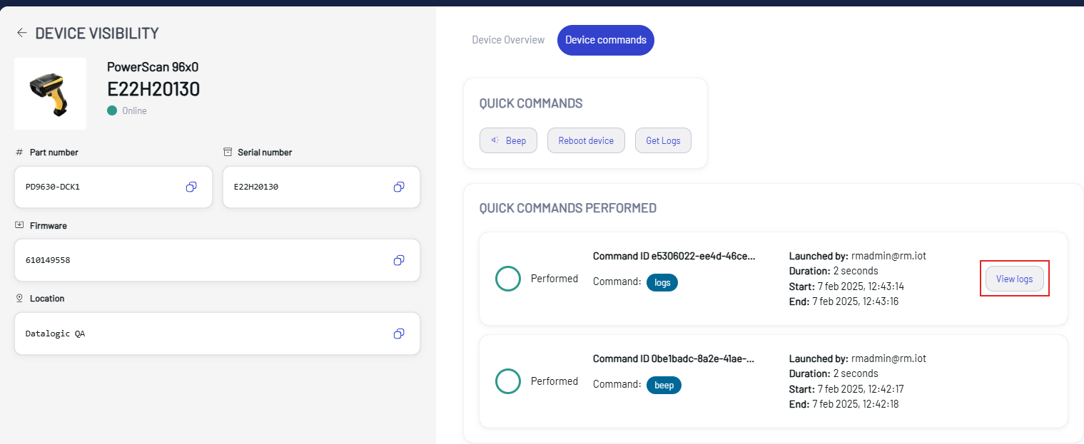 View Logs